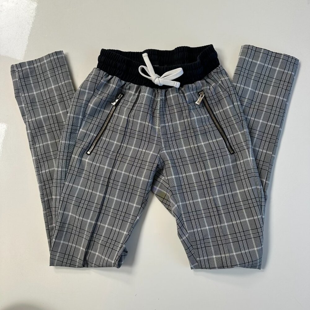 Christos Plaid Skinny Pants S